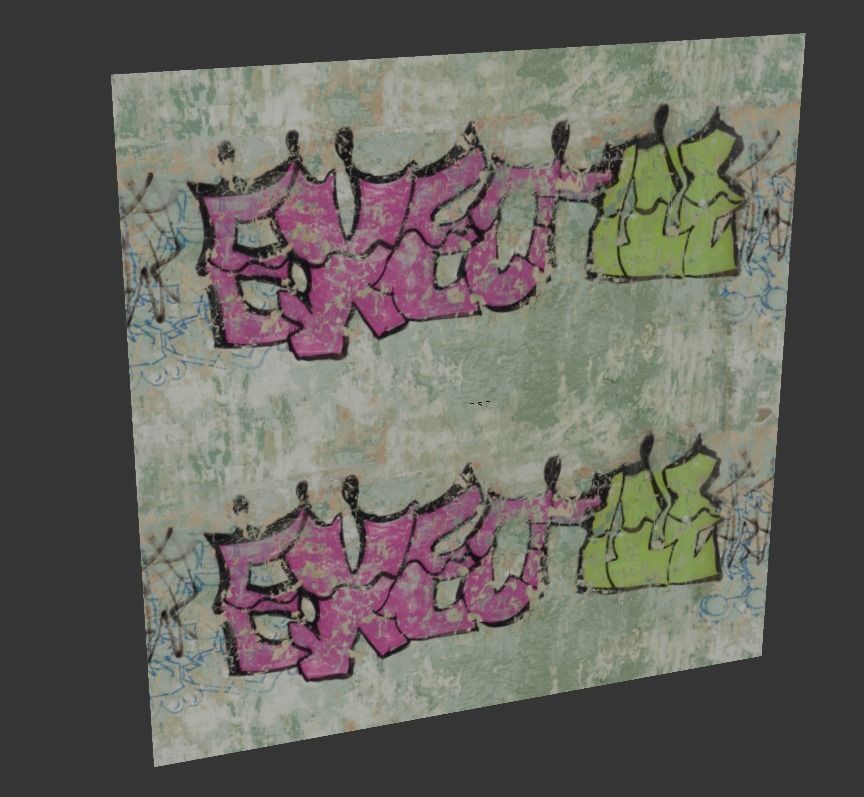Ultra realistic Wall with Graffiti Scan 3D model_3