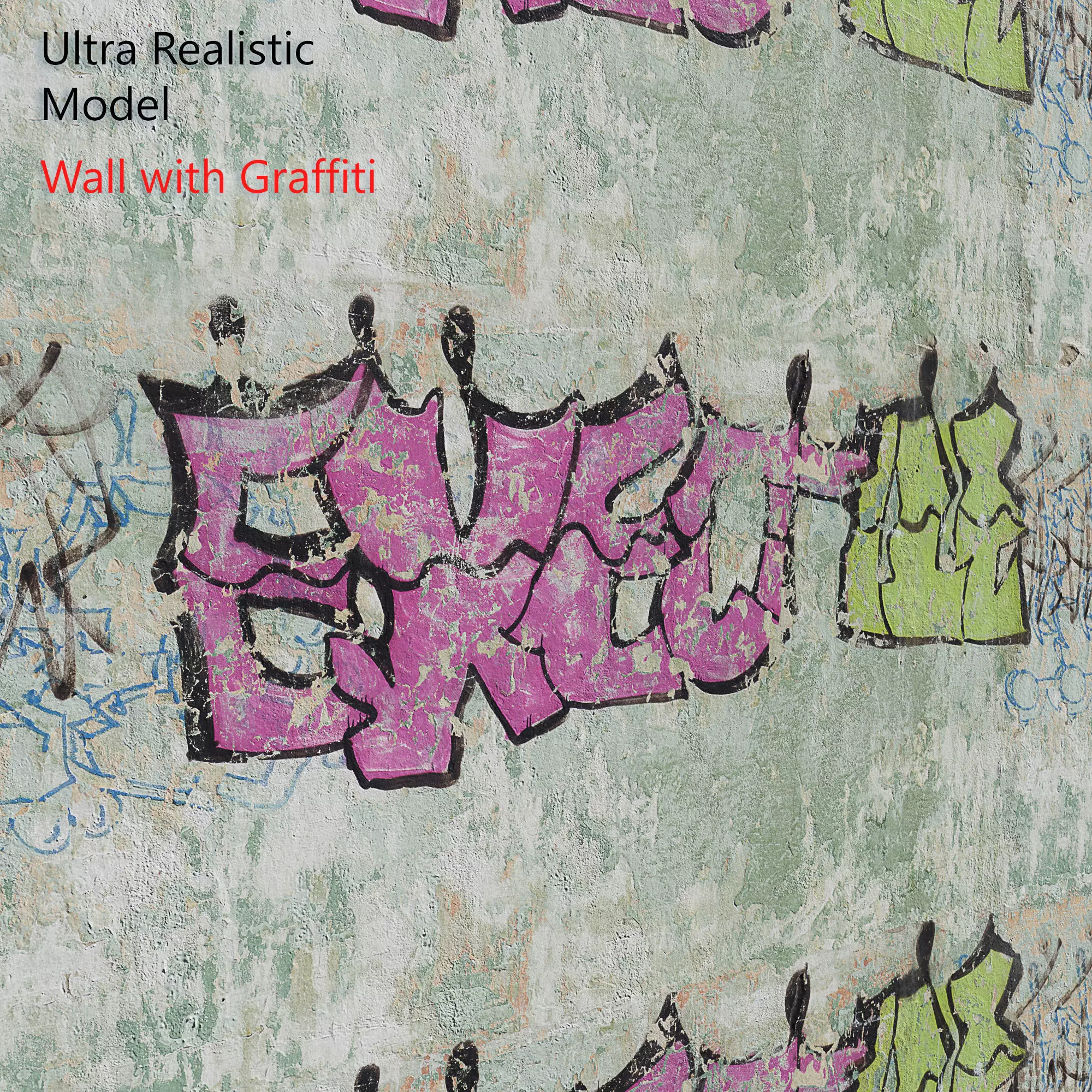 Ultra realistic Wall with Graffiti Scan 3D model_0