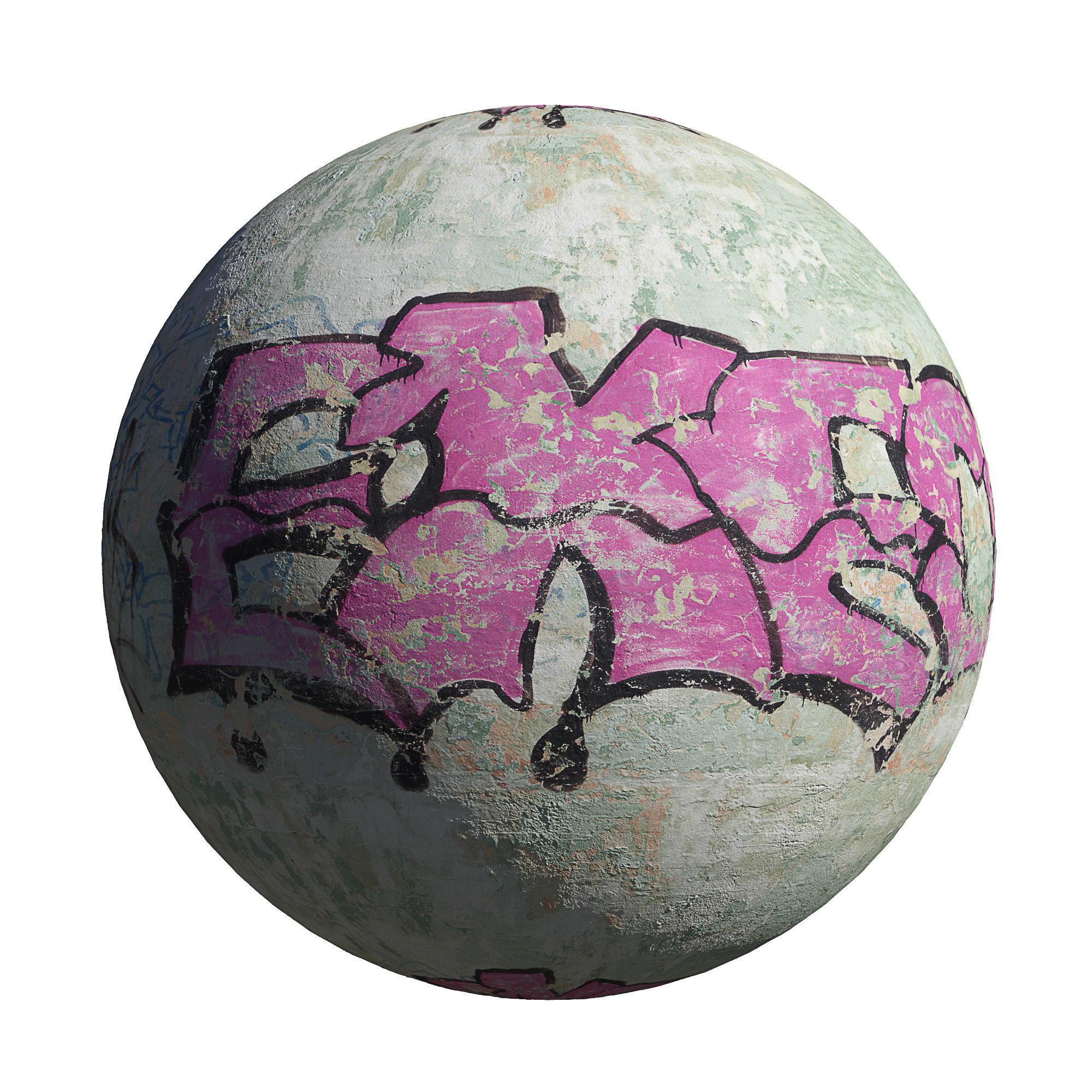 Ultra realistic Wall with Graffiti Scan 3D model_2