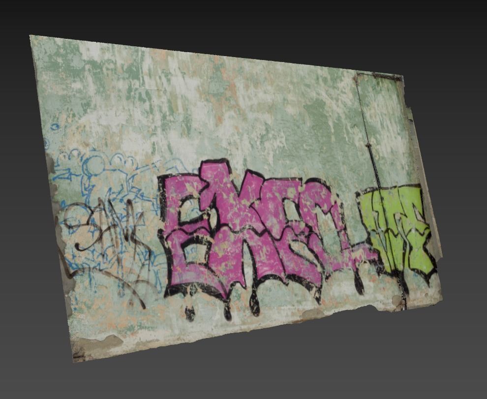 Ultra realistic Wall with Graffiti Scan 3D model_5