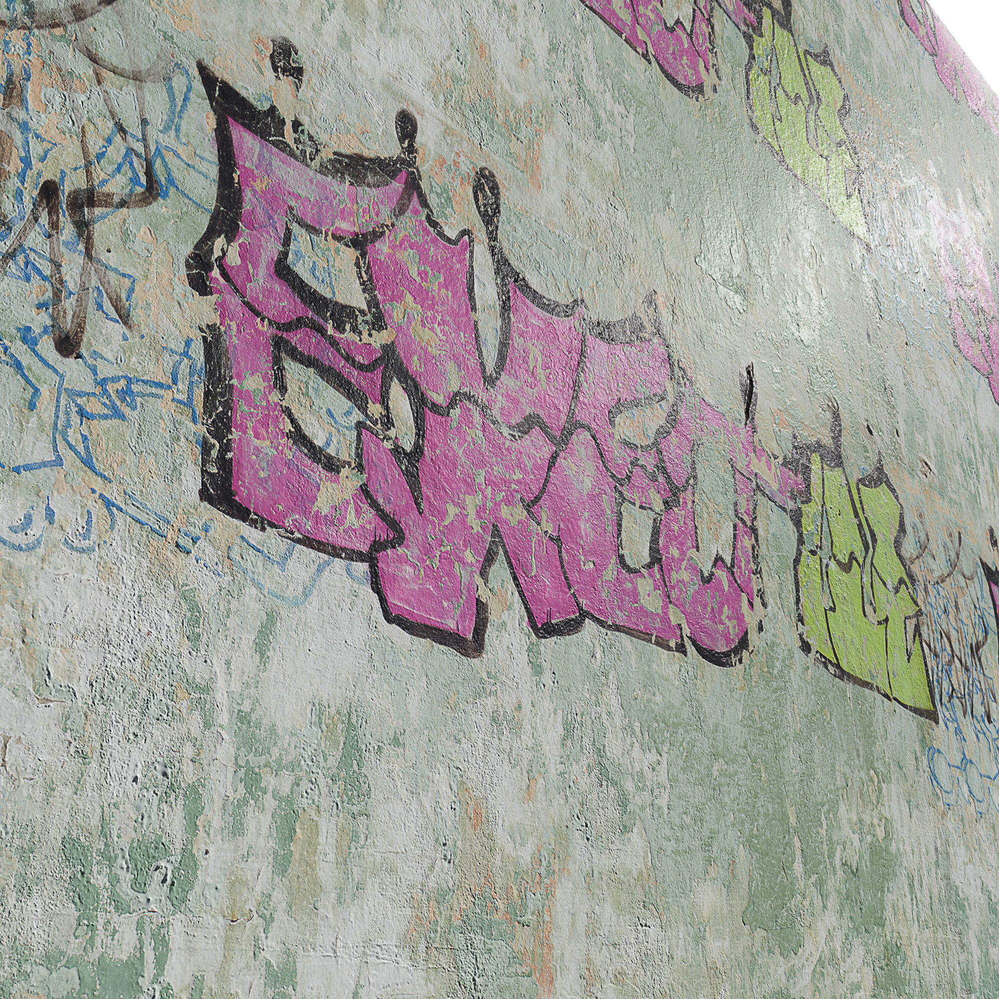 Ultra realistic Wall with Graffiti Scan 3D model_1