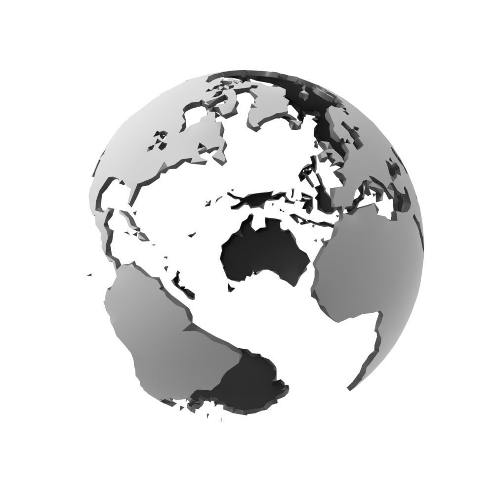 Earth low poly simple design game cartoon Low-poly 3D model_17