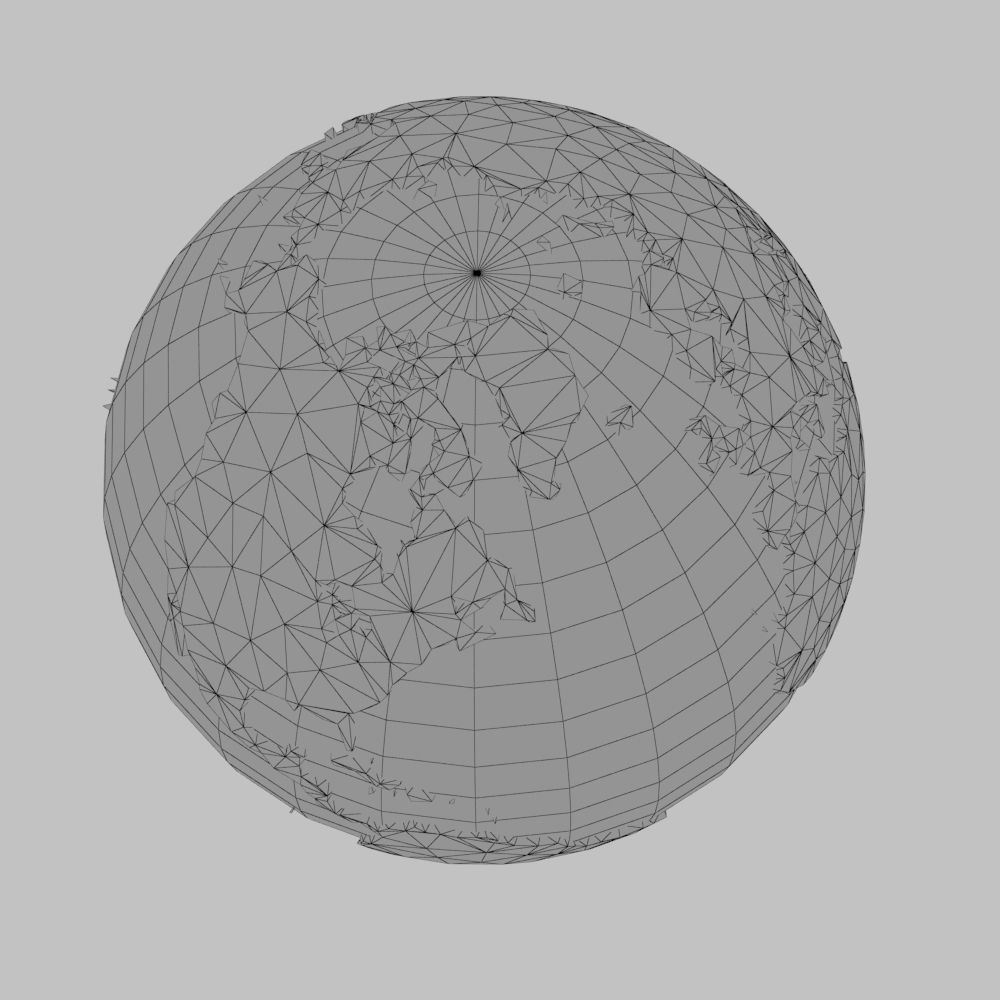 Earth low poly simple design game cartoon Low-poly 3D model_22