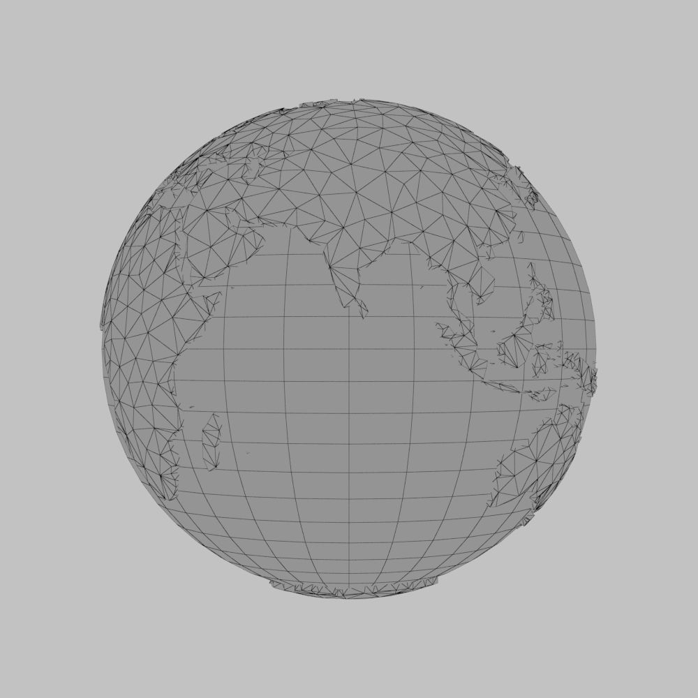 Earth low poly simple design game cartoon Low-poly 3D model_21