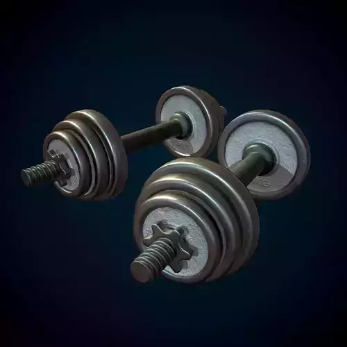 Game Ready Dumbbells two Low-poly 3D model