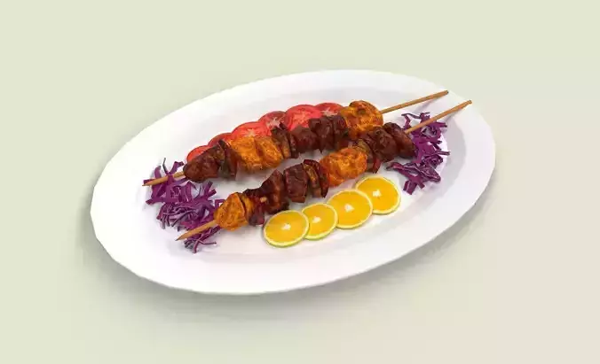 Shashlik Meat Low-poly 3D model