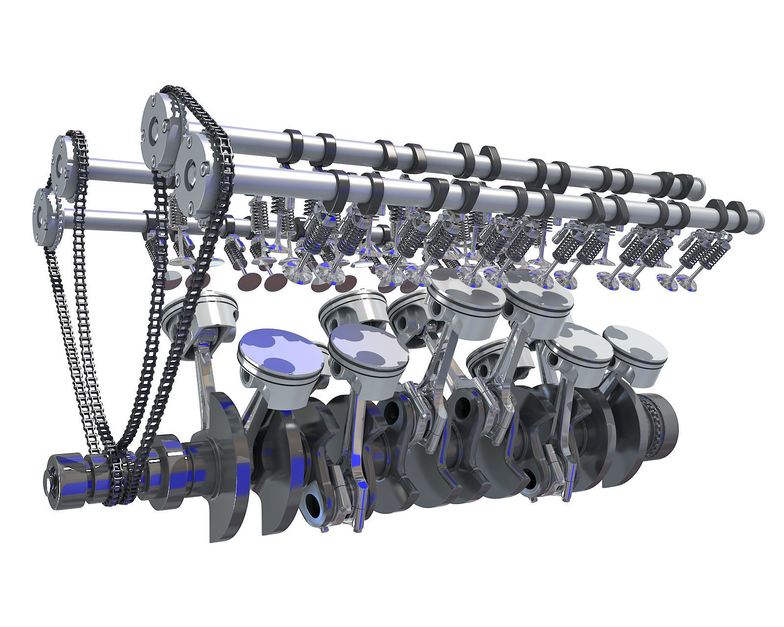 V12 Engine Cylinders Animation