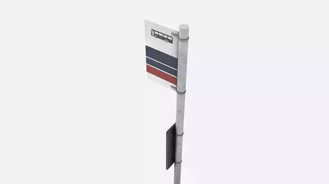 Street Assets - Bus Stop Sign  Low-poly 3D model