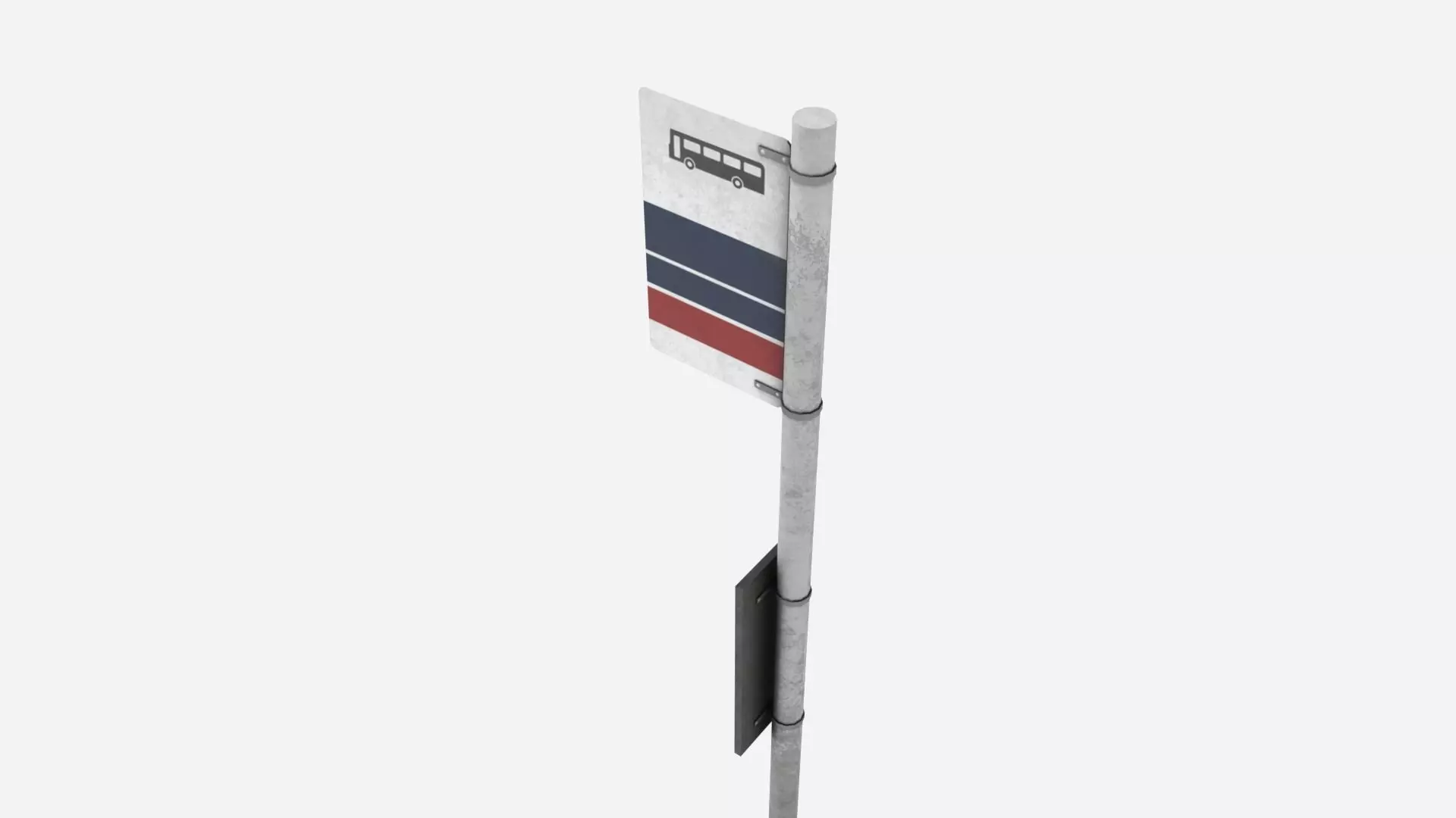 Street Assets - Bus Stop Sign Low-poly 3D model