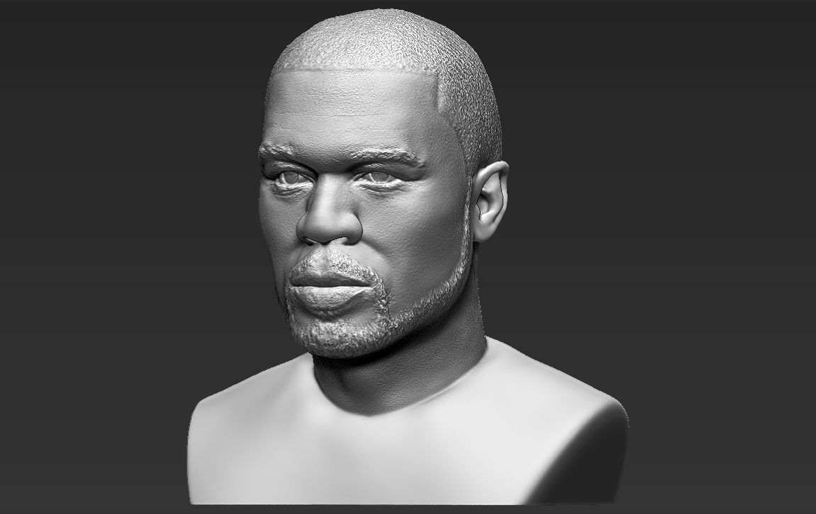 50 Cent bust 3D printing ready stl obj formats 3D print model_1
