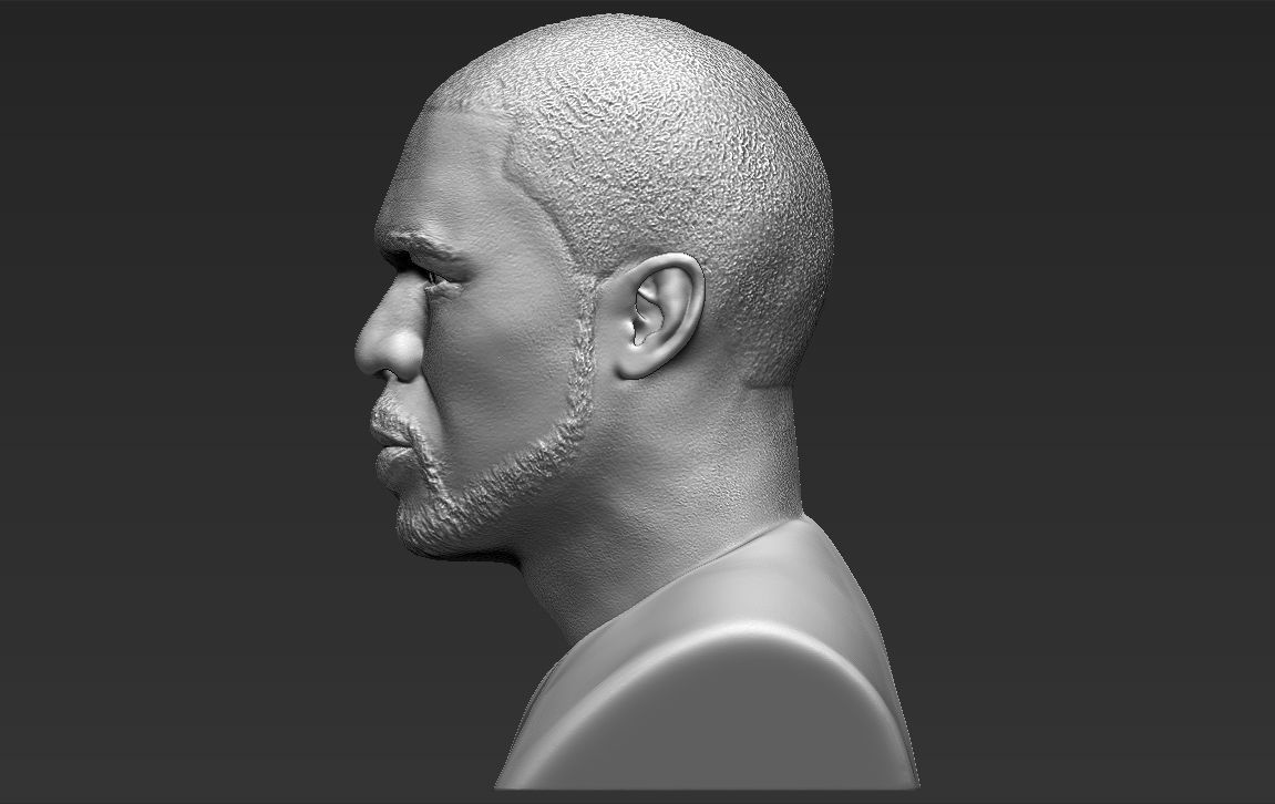50 Cent bust 3D printing ready stl obj formats 3D print model_3