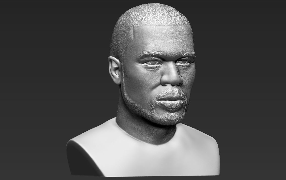 50 Cent bust 3D printing ready stl obj formats 3D print model_9
