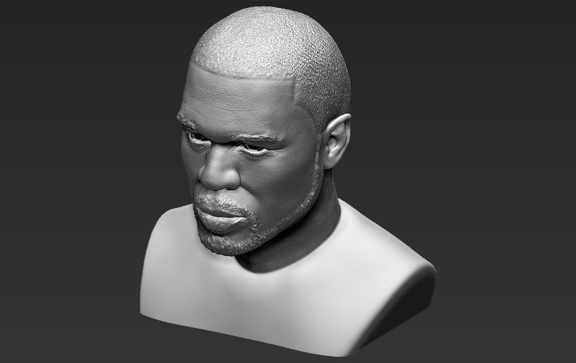 50 Cent bust 3D printing ready stl obj formats 3D print model_11
