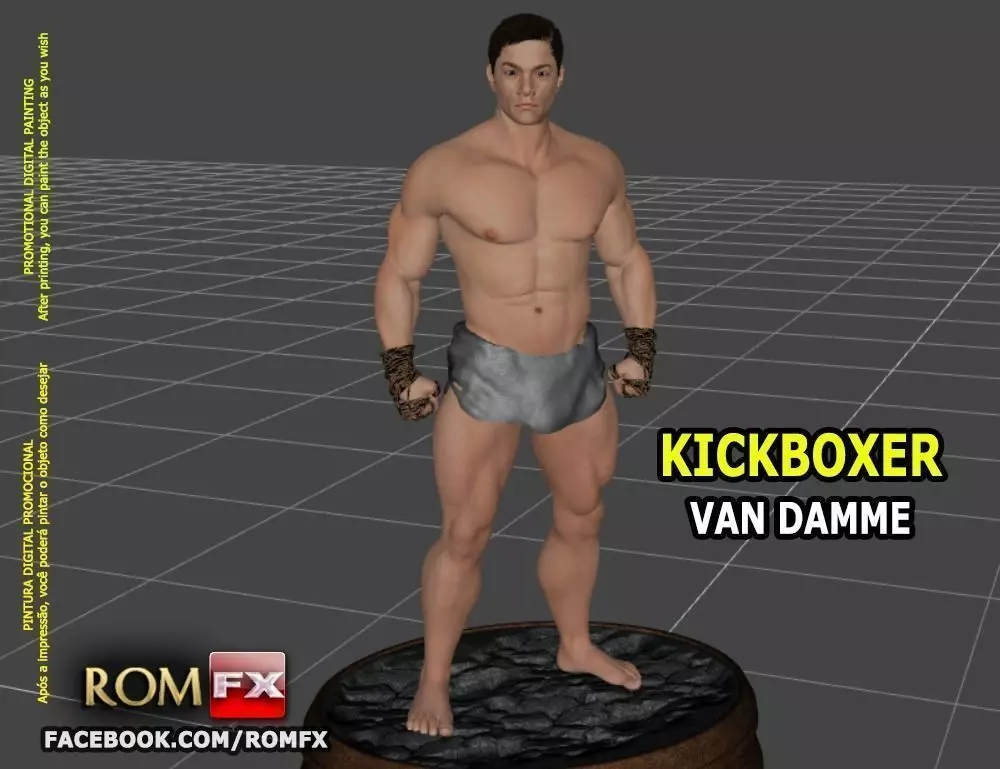 Van Damme Kickboxer - 3D Printable Figure 3D print model_0