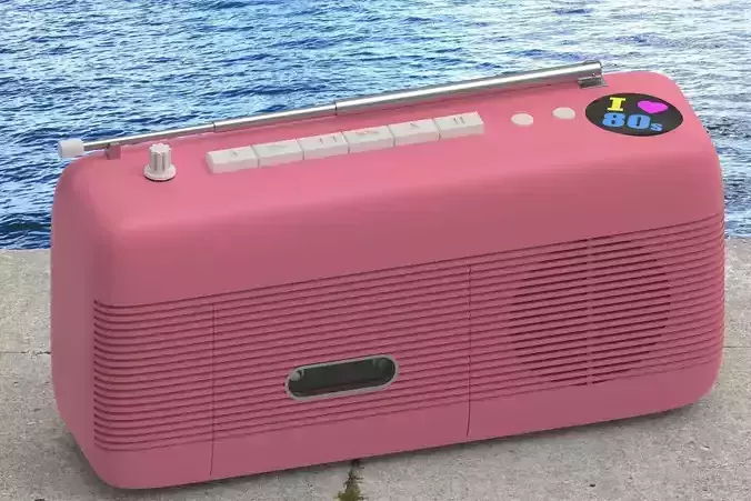 80s style radio  3D model