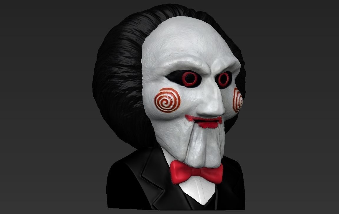 Billy the Puppet from Saw bust ready for full color 3D printing 3D print model_16