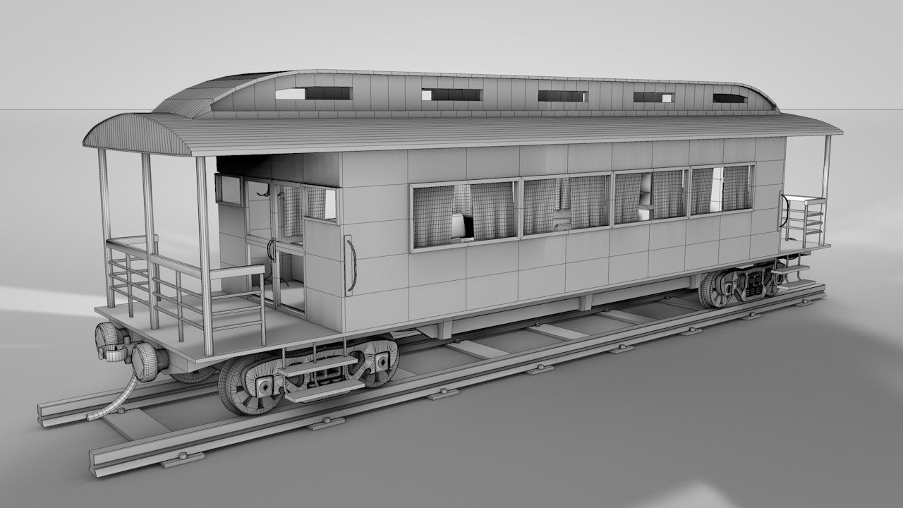 Wild West Luxury Train Car 3D model_15