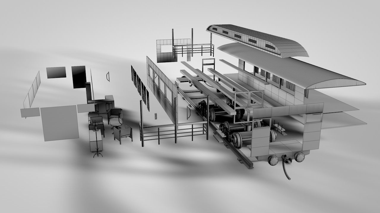 Wild West Luxury Train Car 3D model_21