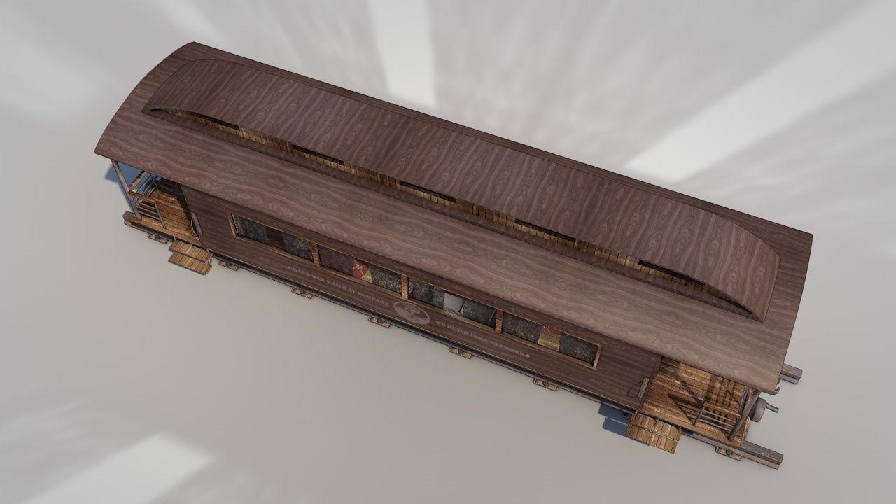 Wild West Luxury Train Car 3D model_3