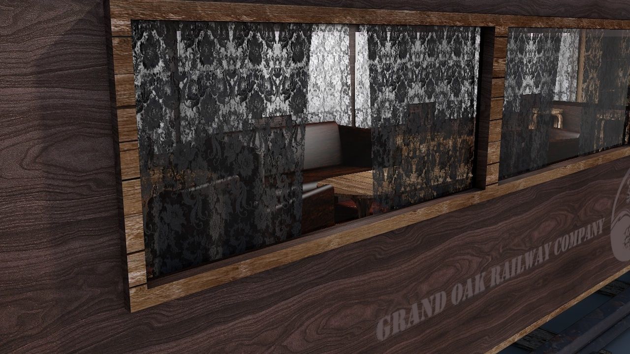 Wild West Luxury Train Car 3D model_5