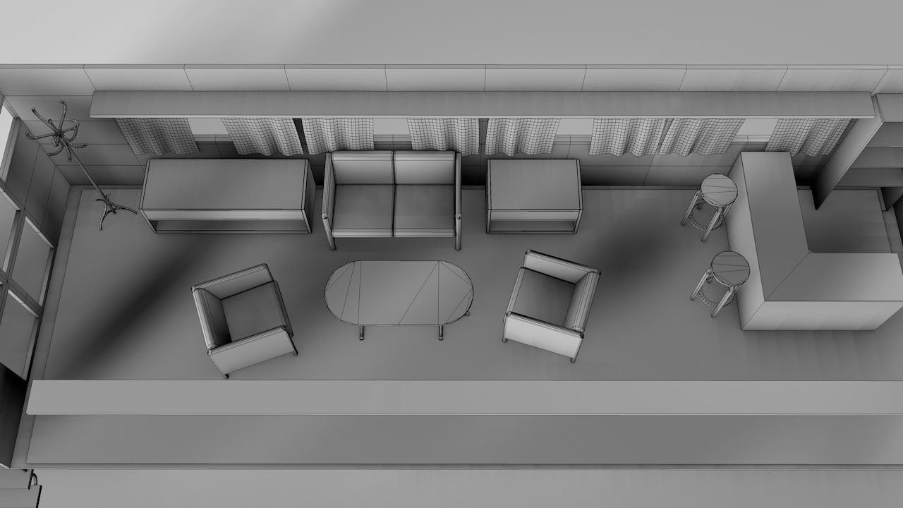 Wild West Luxury Train Car 3D model_19