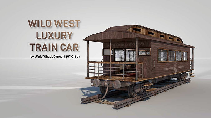Wild West Luxury Train Car 3D model