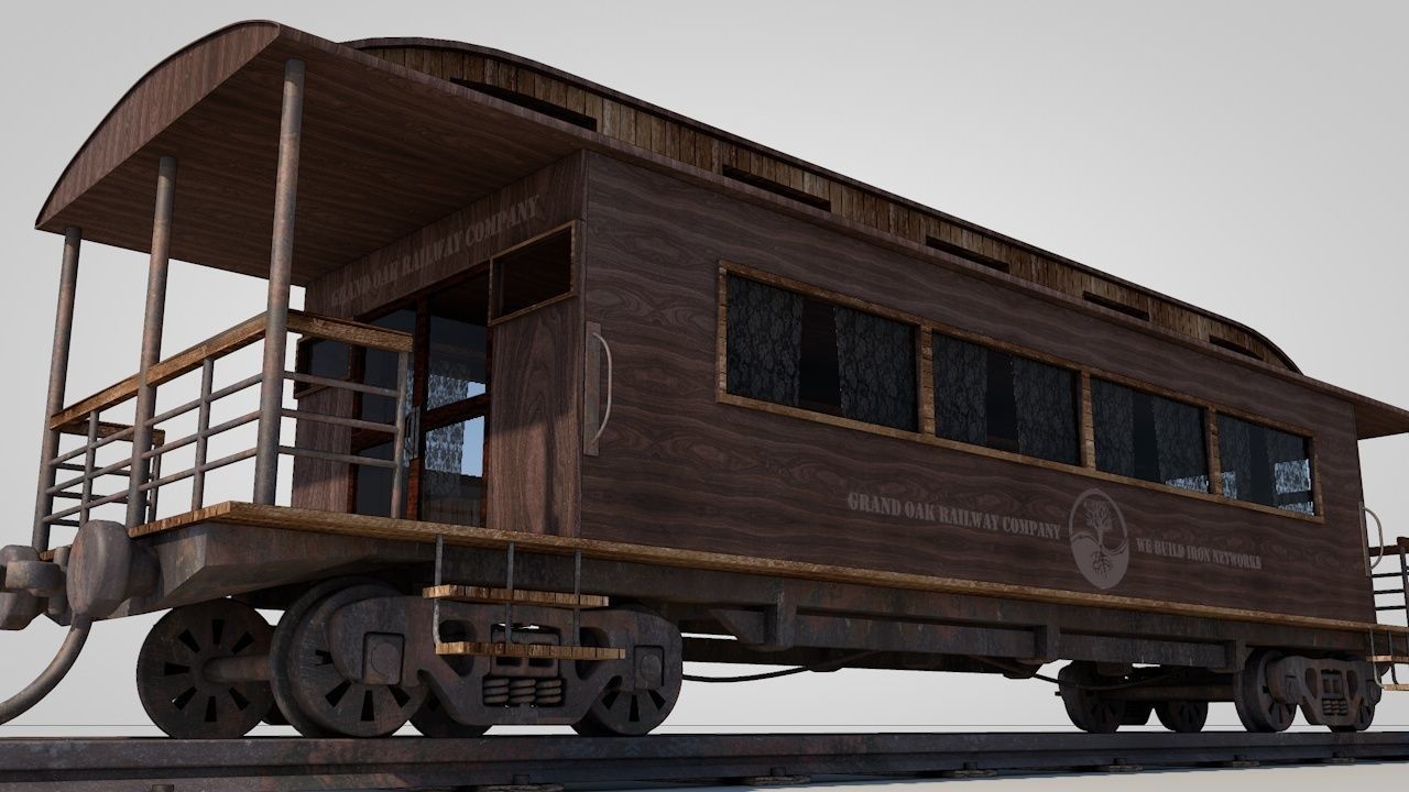 Wild West Luxury Train Car 3D model_8
