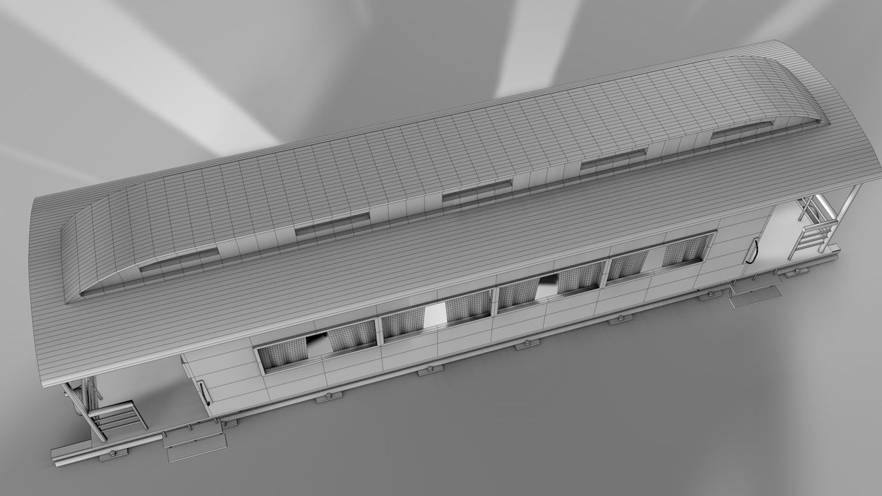 Wild West Luxury Train Car 3D model_16