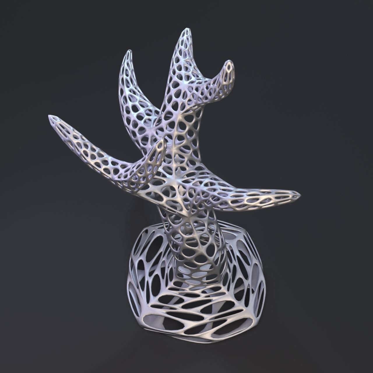 Decorative tree with holes 3D print model_6