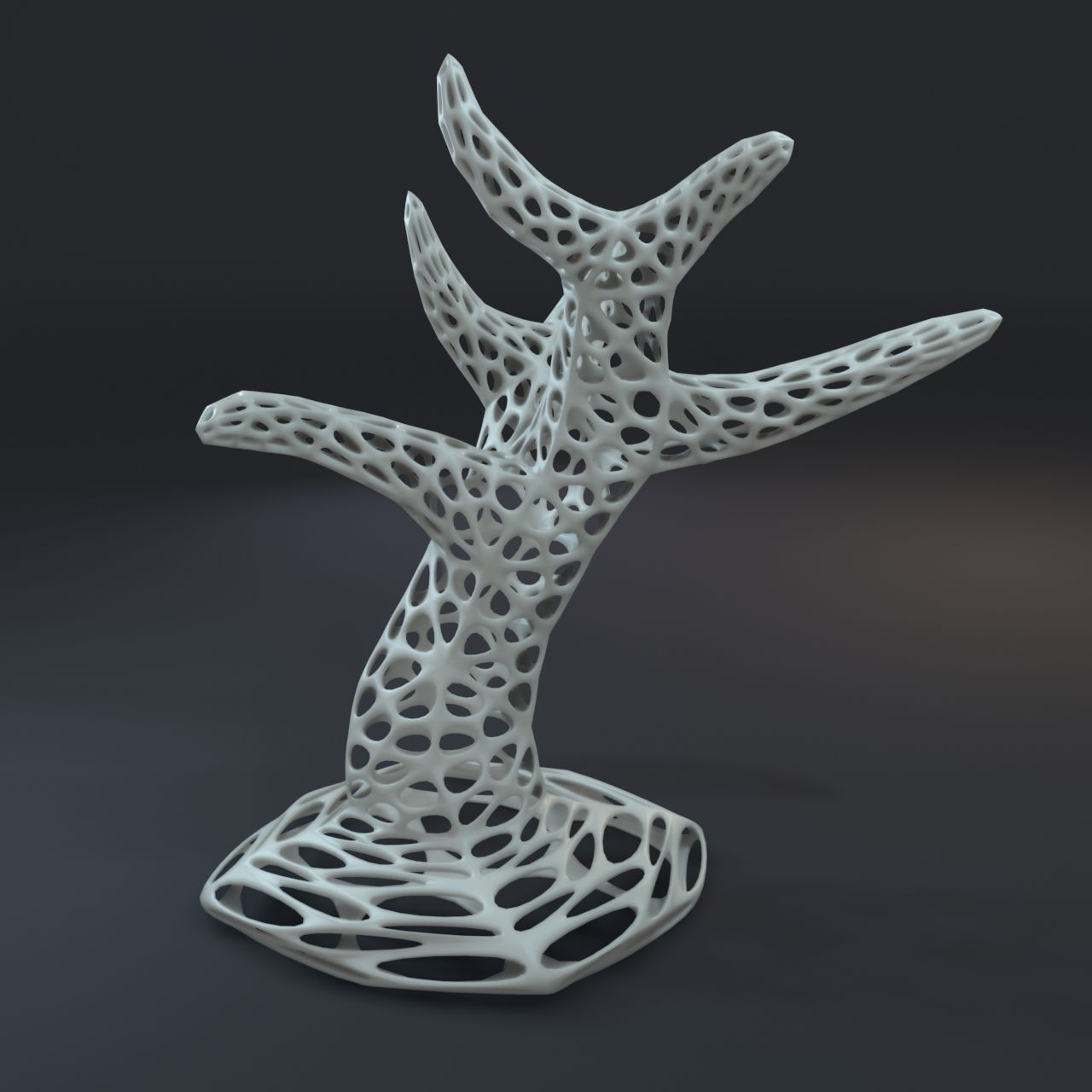 Decorative tree with holes 3D print model_2