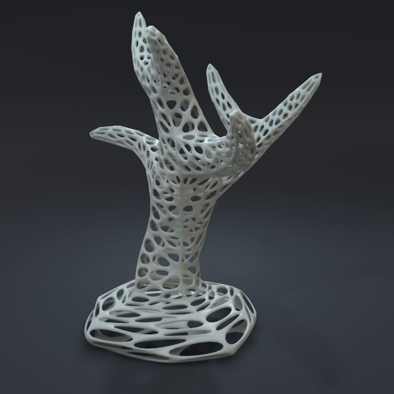 Decorative tree with holes 3D print model_3