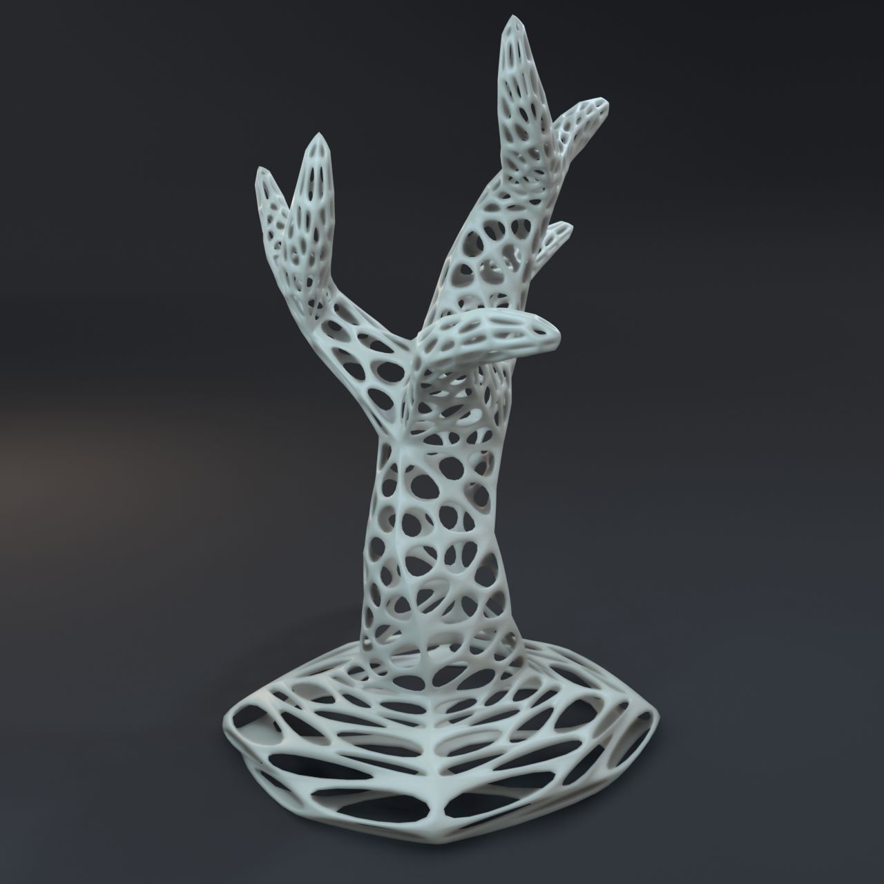 Decorative tree with holes 3D print model_1