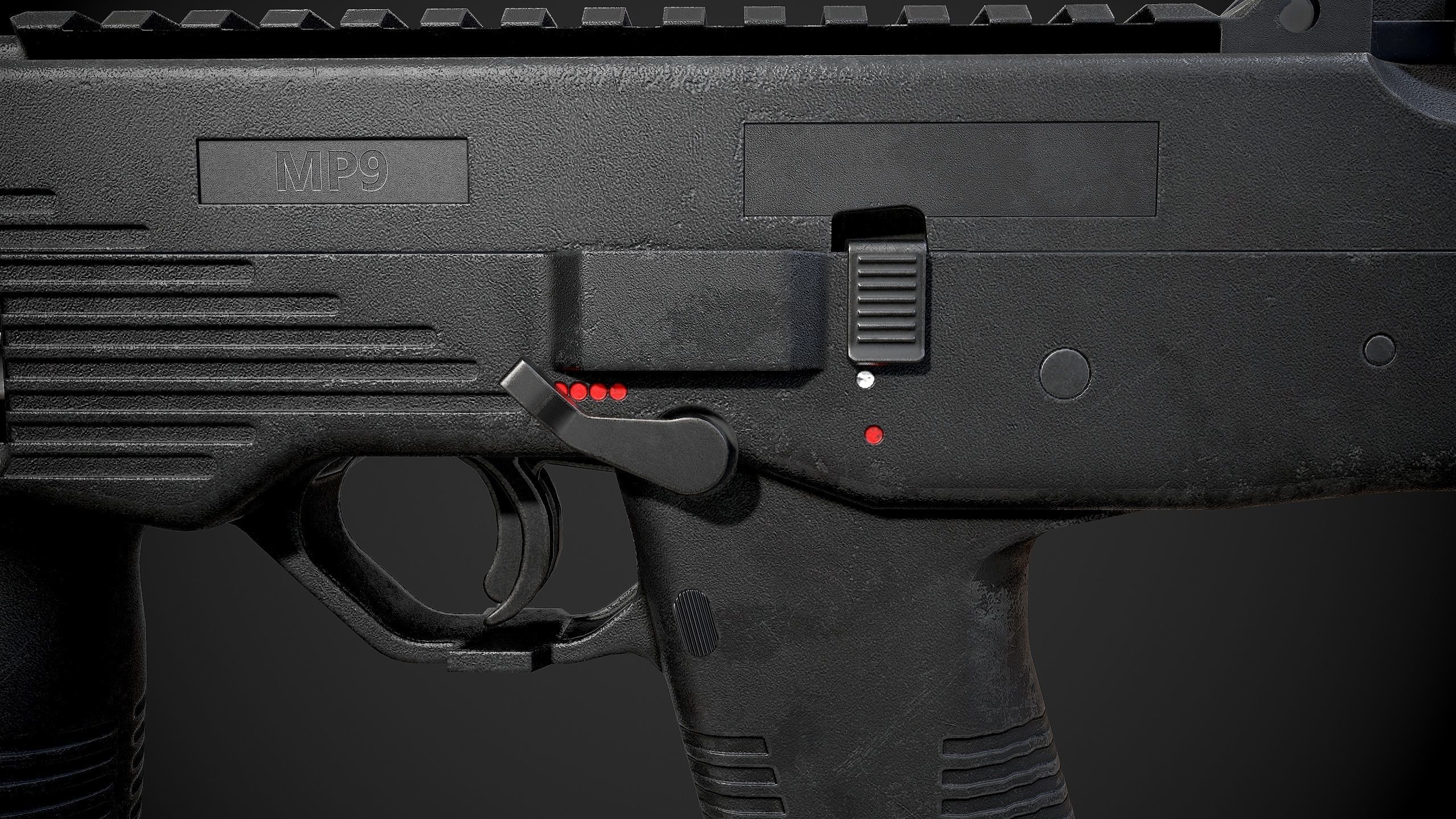 MP9 Submachine Gun Low-poly 3D model_15
