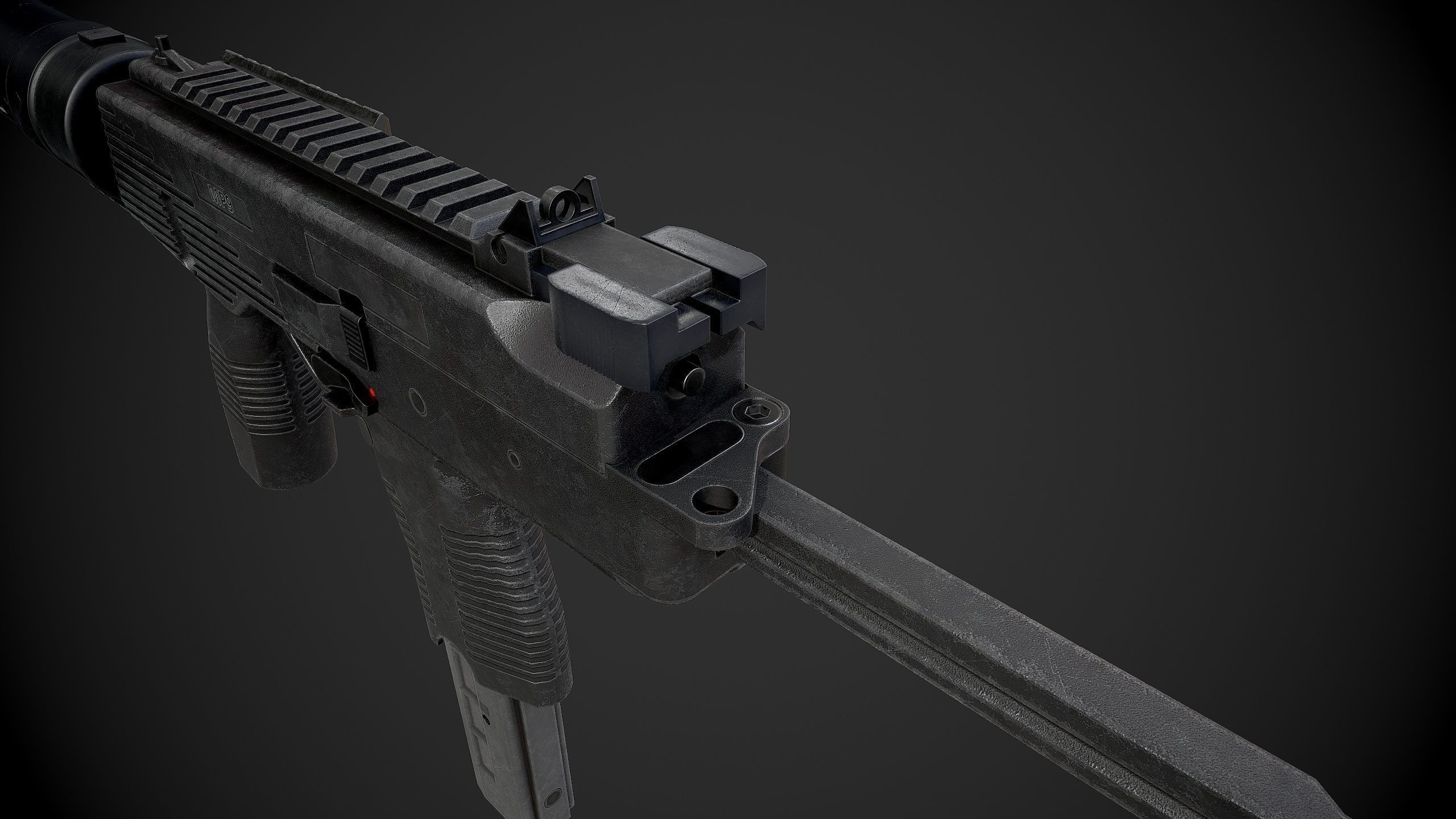 MP9 Submachine Gun Low-poly 3D model_11