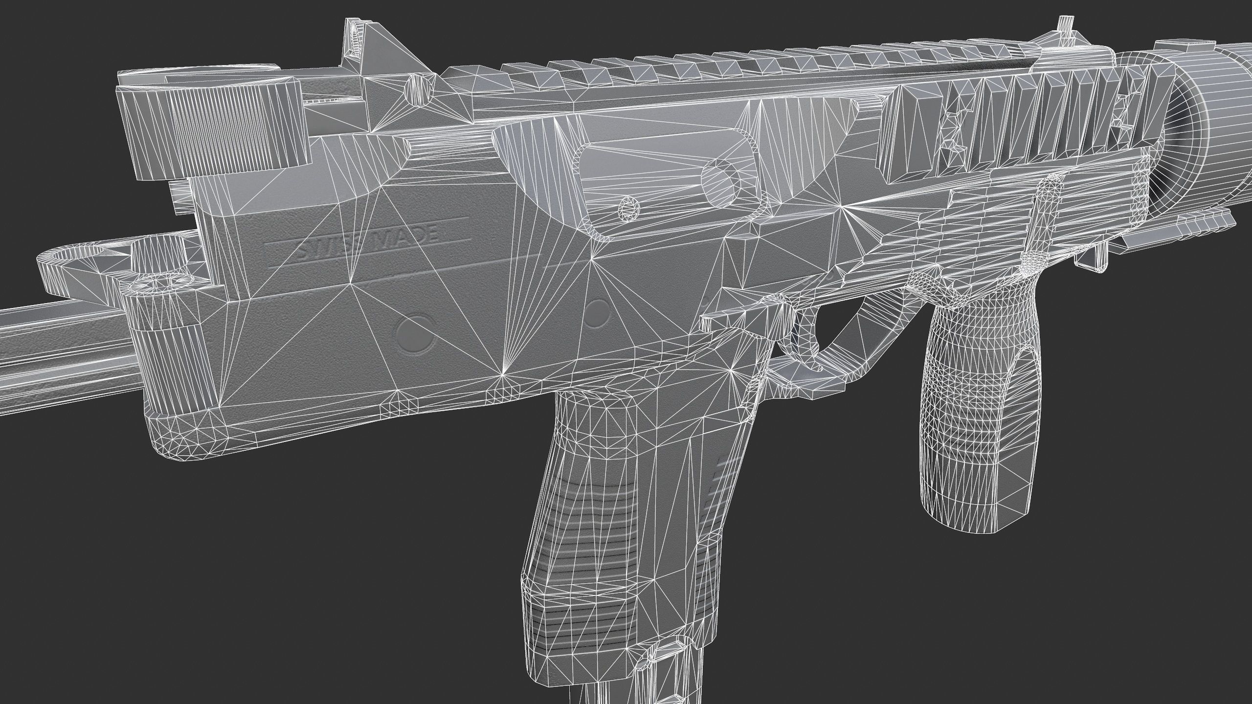 MP9 Submachine Gun Low-poly 3D model_18