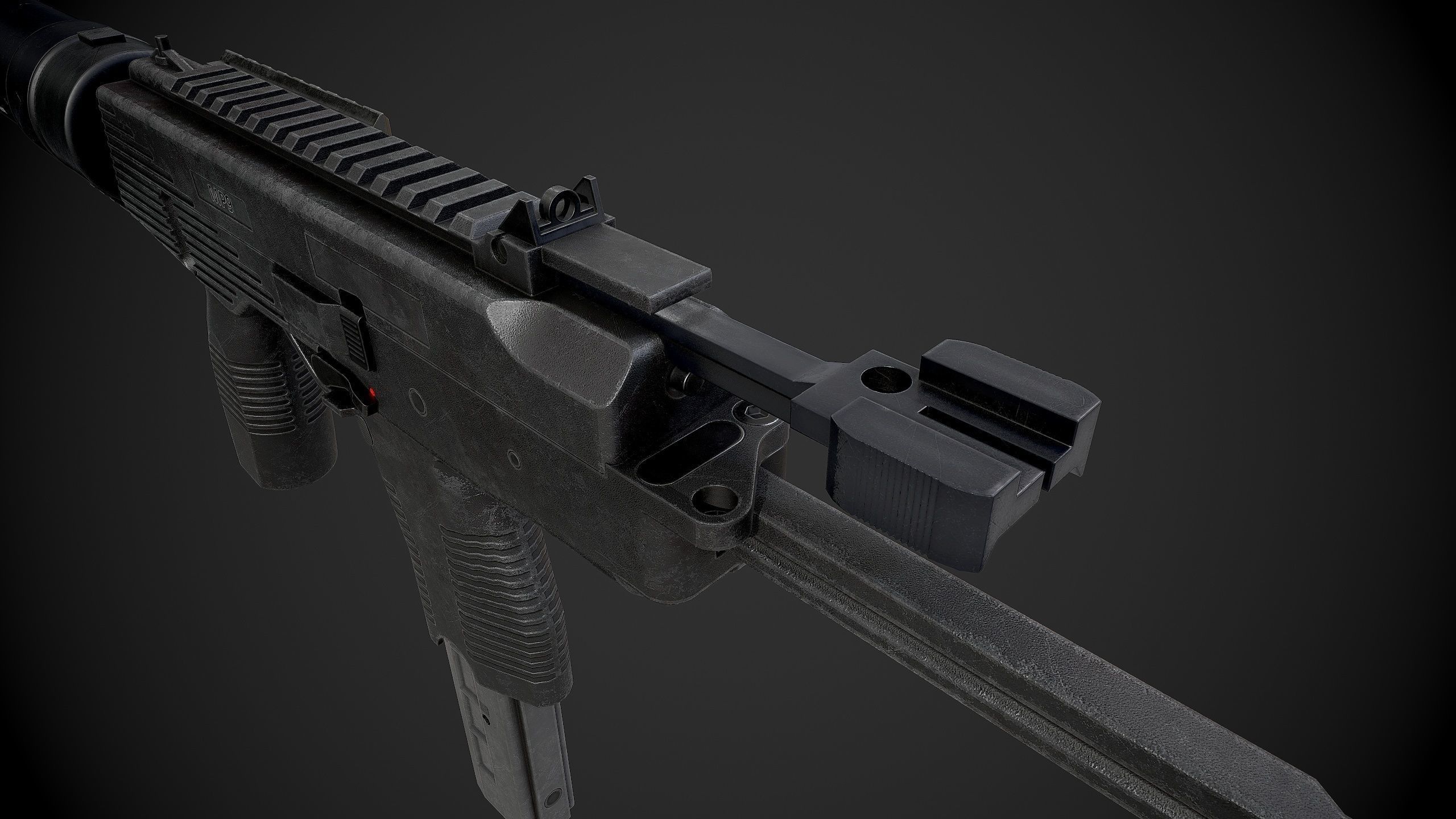 MP9 Submachine Gun Low-poly 3D model_12