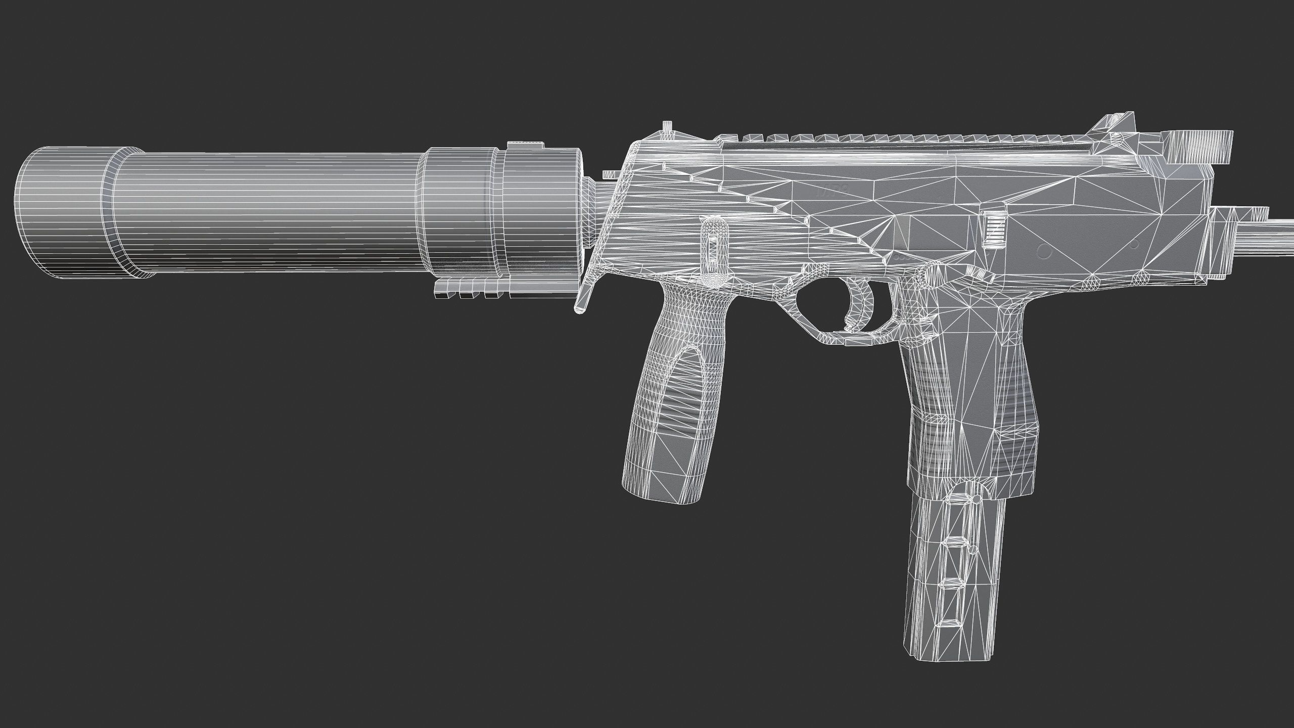MP9 Submachine Gun Low-poly 3D model_17