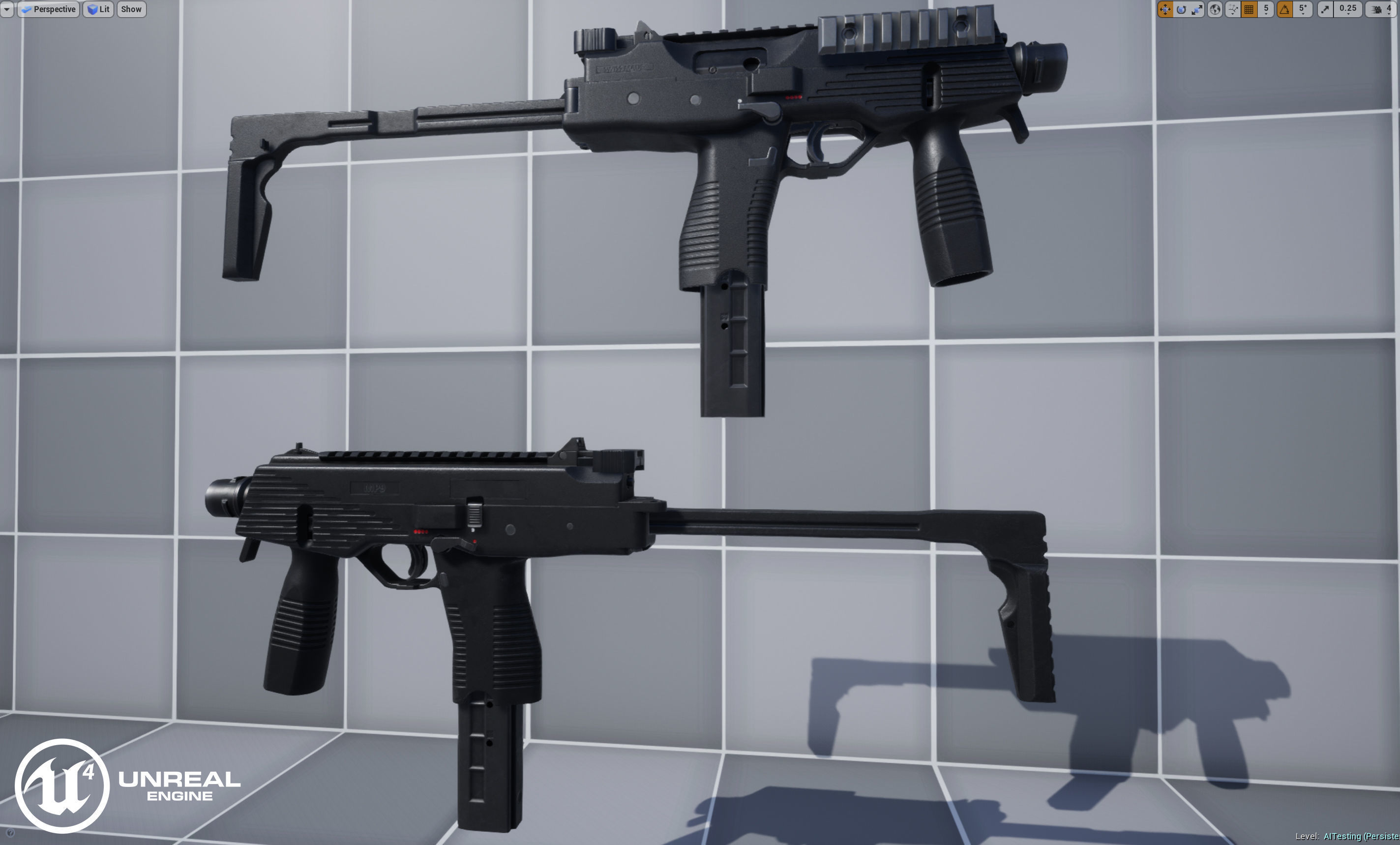 MP9 Submachine Gun Low-poly 3D model_22