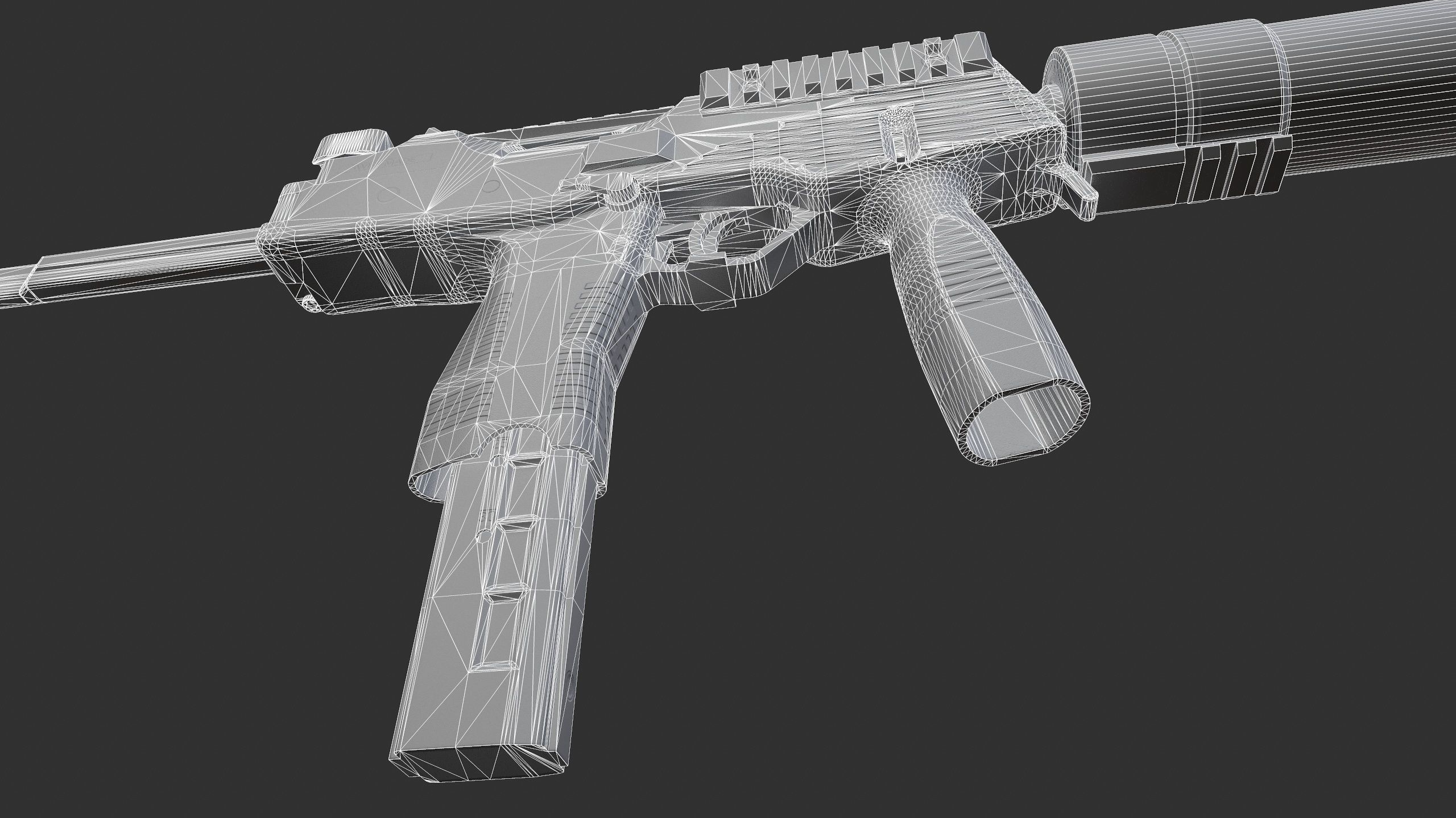 MP9 Submachine Gun Low-poly 3D model_20