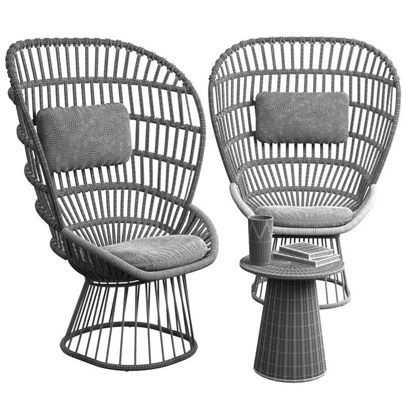 kettal cala armchair metal feet 3D model_4