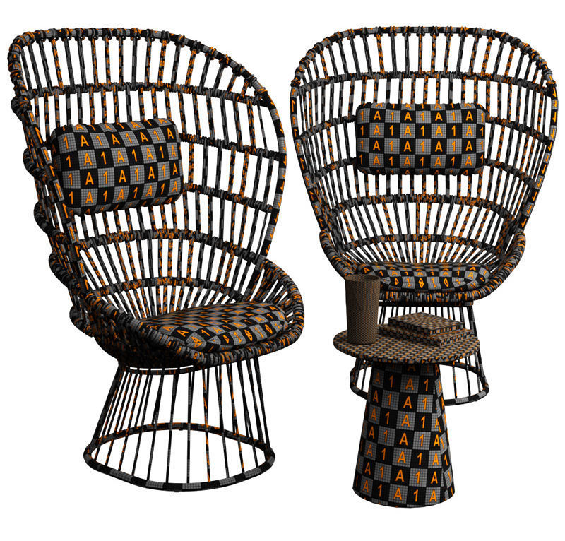 kettal cala armchair metal feet 3D model_5