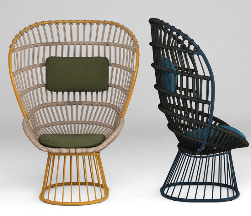 kettal cala armchair metal feet 3D model_1