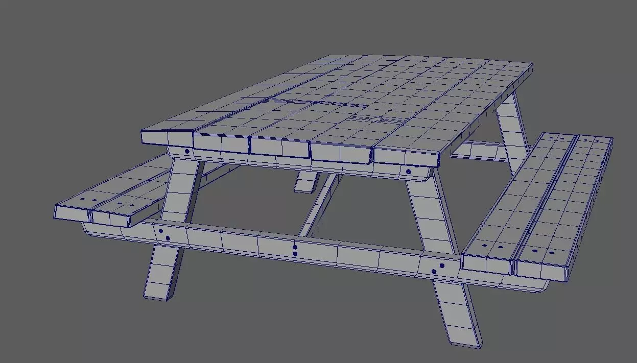 Picnic Table 3D model_0