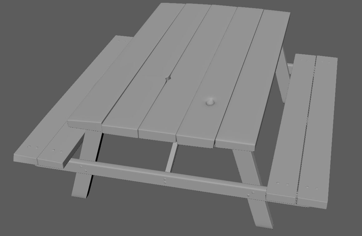 Picnic Table 3D model_1