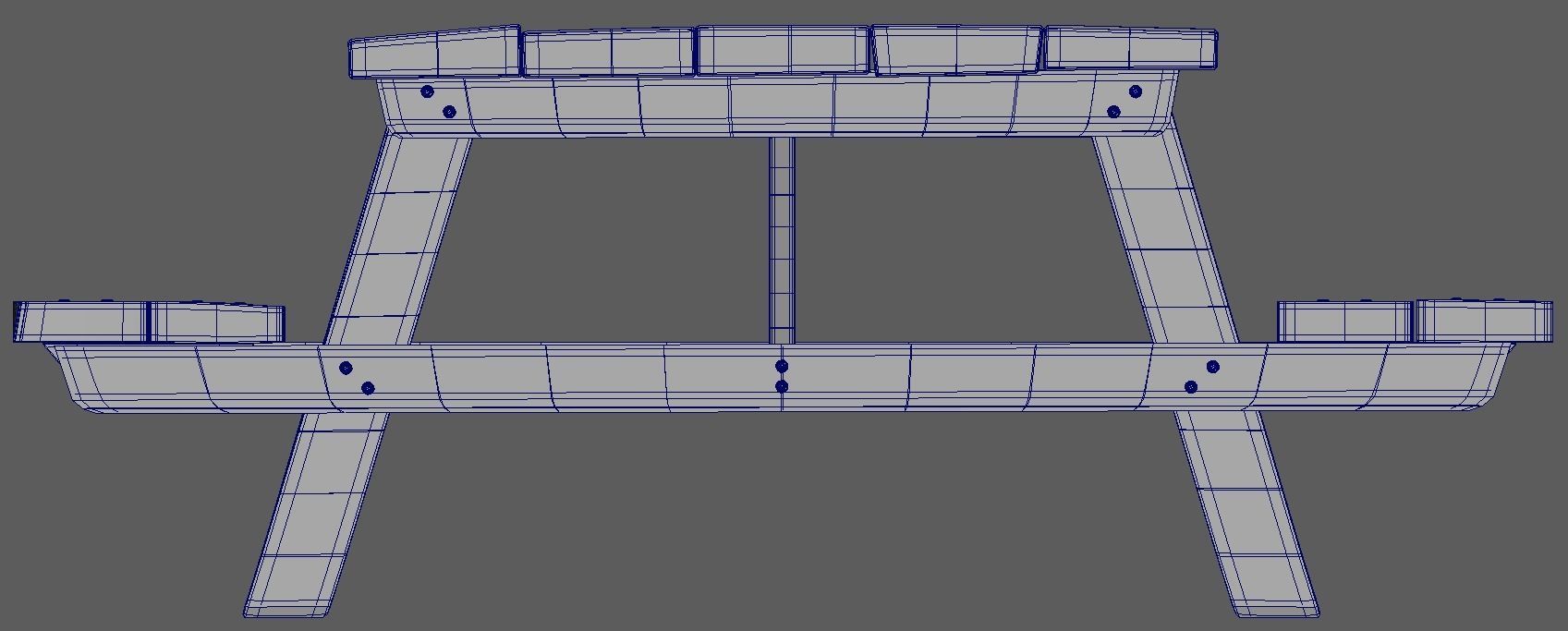 Picnic Table 3D model_2