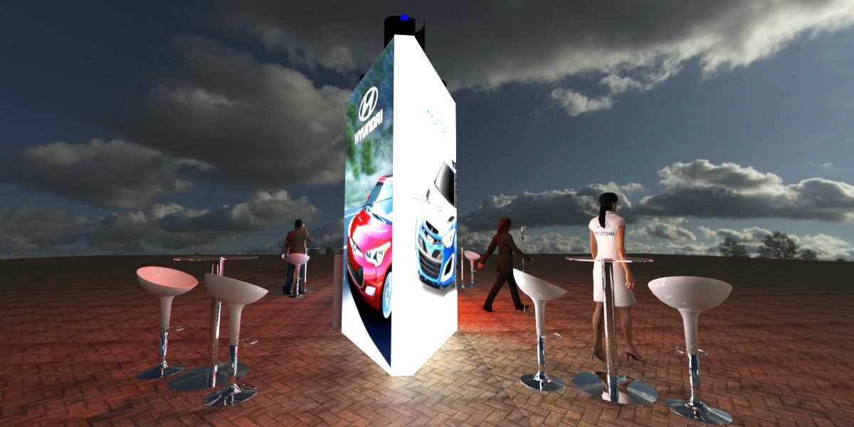 Luminous totem for event 3D model_9