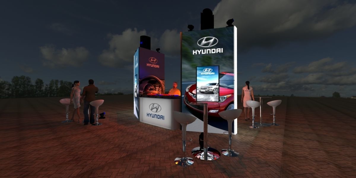 Luminous totem for event 3D model_3