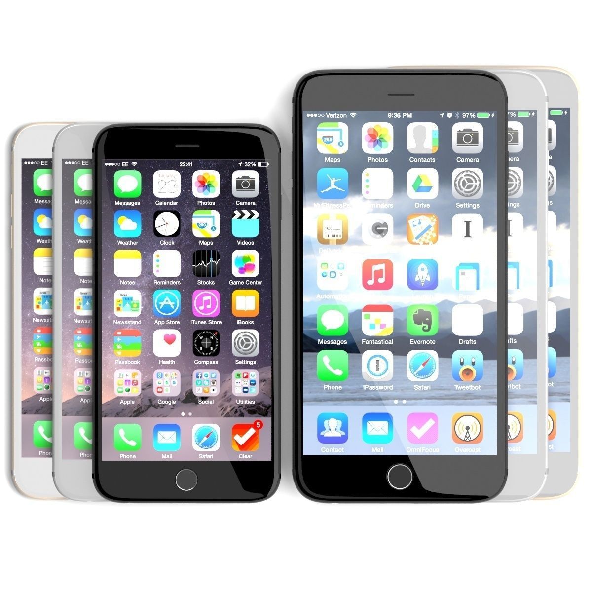Apple iphone 6 and 6 plus all color 3D model_1