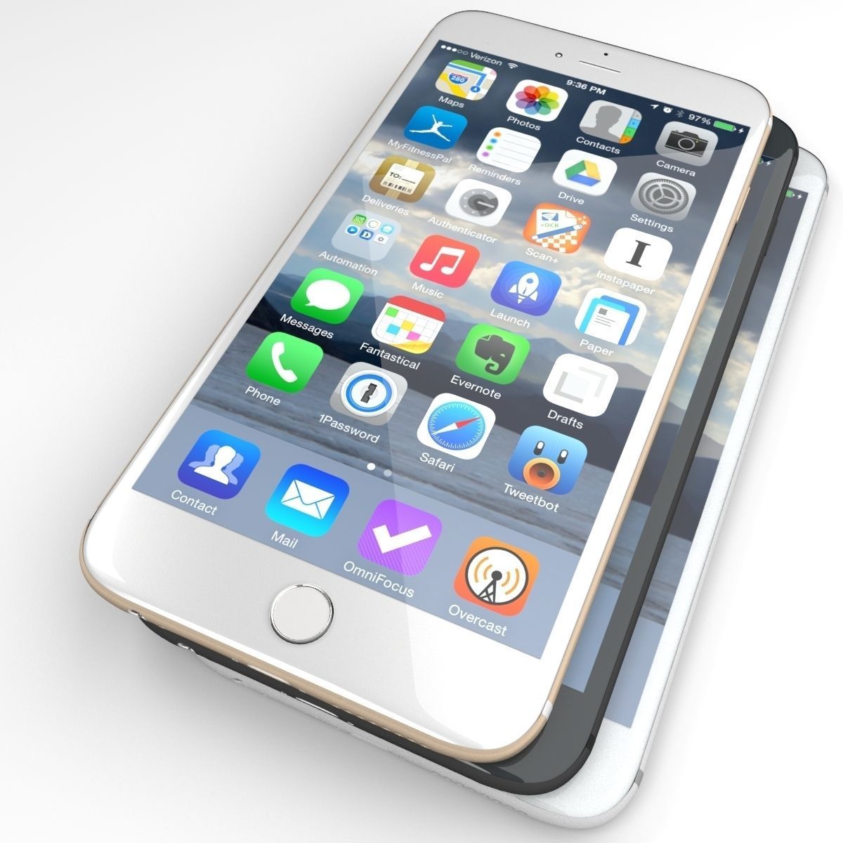 Apple iphone 6 and 6 plus all color 3D model_3