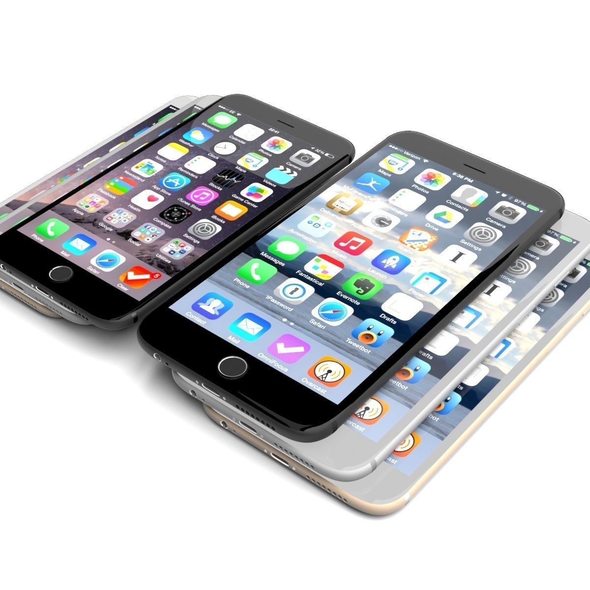 Apple iphone 6 and 6 plus all color 3D model_2